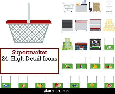 Supermarket Icon Set Stock Vector