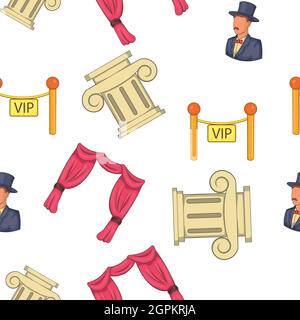 Theatre acting performance pattern, cartoon style Stock Vector