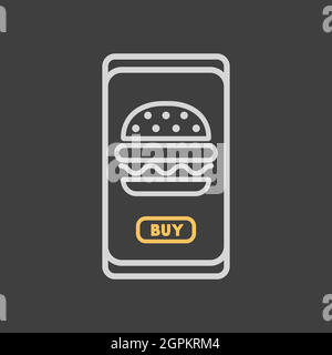 Burger delivery app icon Stock Vector