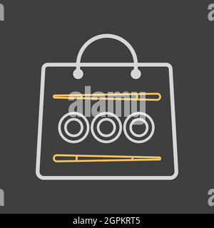 Sushi delivery icon Stock Vector