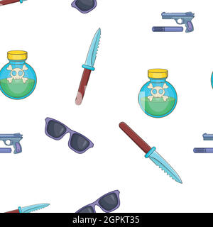 Spy tools pattern, cartoon style Stock Vector
