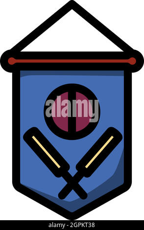 Cricket Shield Emblem Icon Stock Vector