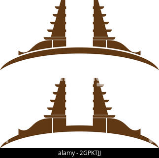 gate icon logo flat design vector template Stock Vector