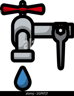 Icon Of Wrench And Faucet Stock Vector