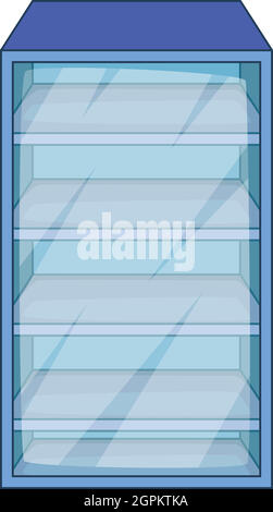 Empty Fridge Glass Sliding Doors. Modern Supermarket Commercial Freezer  Equipment Template. Refrigerator Freeze Stock Vector - Illustration of  commercial, household: 114687737