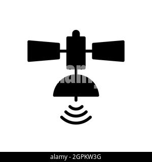 Satellite vector flat isolated glyph icon. Navigation sign Stock Vector