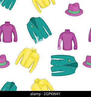 Outfits pattern, cartoon style Stock Vector