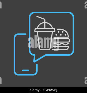 Fast food delivery service vector flat icon Stock Vector