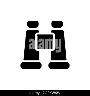 Binocular vector glyph icon. Camping and Hiking sign Stock Vector