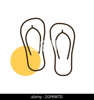 Flip Flops flat vector icon. Summer sign Stock Vector