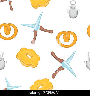 Bakery pattern, cartoon style Stock Vector