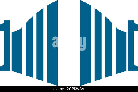 gate icon logo flat design vector template Stock Vector