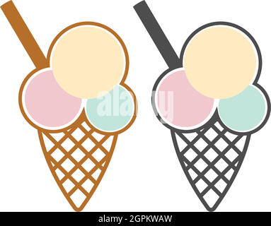 Ice cream logo icon design  vector template illustration Stock Vector