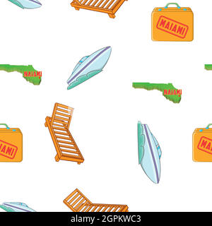 Stay in Miami pattern, cartoon style Stock Vector