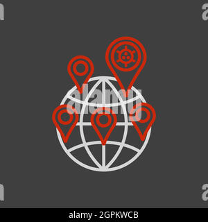 Planet Earth globe with coronavirus vector icon Stock Vector