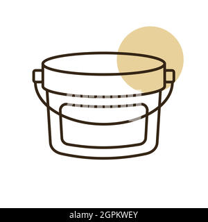 Pastic bucket container for paint or food Stock Vector