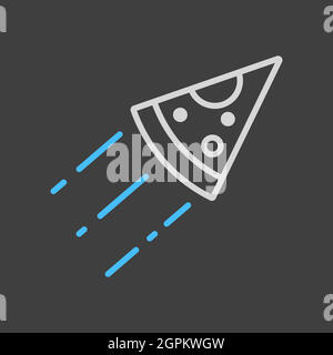 Slice of pizza vector icon. Fast food delivery Stock Vector