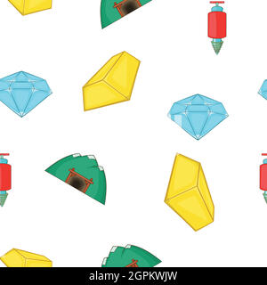 Mining pattern, cartoon style Stock Vector