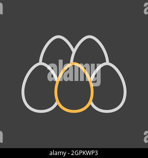 Chicken eggs vector flat icon. Farm animal sign Stock Vector