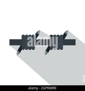 Barbed wire icon, flat style Stock Vector Image & Art - Alamy