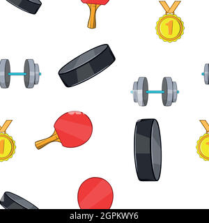 Accessories for training pattern, cartoon style Stock Vector