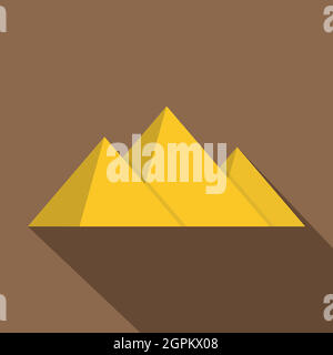 Pyramide icon, flat style Stock Vector
