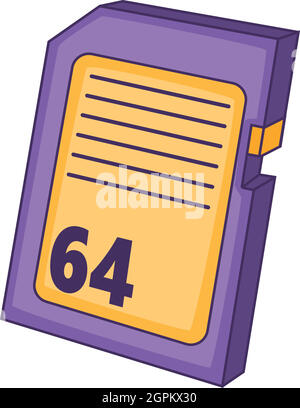 Memory card icon, cartoon style Stock Vector
