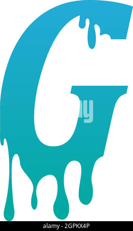 Melting Letter G icon logo design template Stock Vector