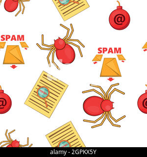 Internet security pattern, cartoon style Stock Vector