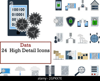 Data Icon Set Stock Vector