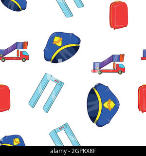 Check at airport pattern, cartoon style Stock Vector
