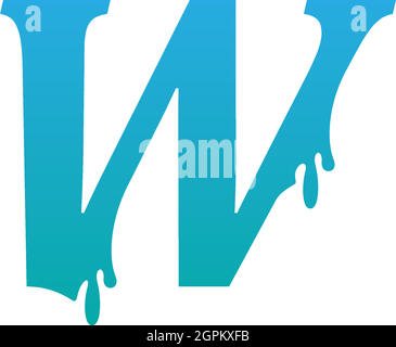 Melting Letter W icon logo design template Stock Vector