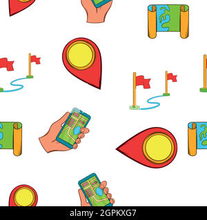 Search way pattern, cartoon style Stock Vector