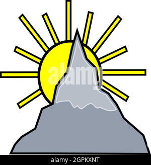 Sun over the mountains Stock Vector