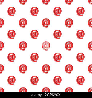 Red email sign pattern, cartoon style Stock Vector