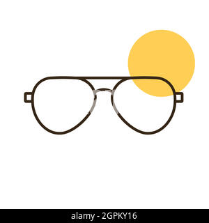 Sunglasses flat vector icon design. Summer sign Stock Vector