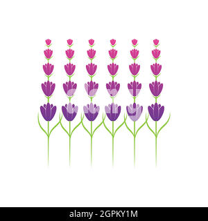 Lavender flower logo symbol template Stock Vector