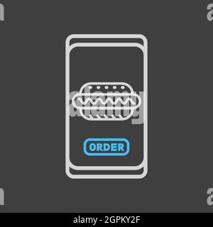 Fast food delivery service vector flat icon Stock Vector