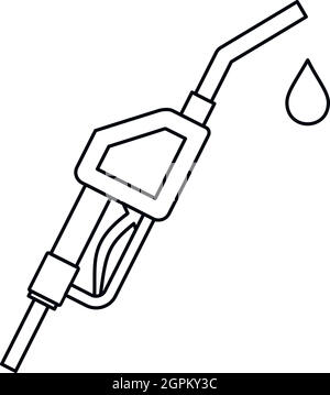 Fuel nozzle line icon. Gas pump station linear symbol. Vector isolated ...