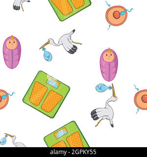 Pregnancy pattern, cartoon style Stock Vector