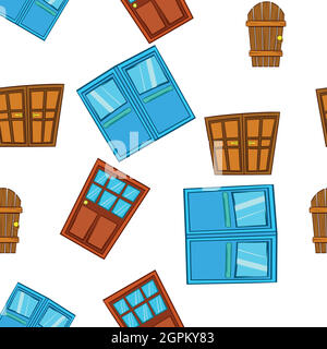 Barrier door pattern, cartoon style Stock Vector