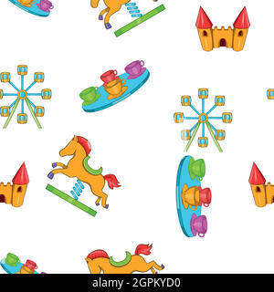 Rides pattern, cartoon style Stock Vector