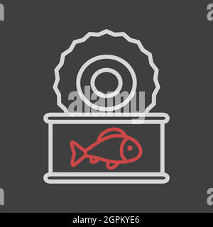 Fish preserves vector flat icon. Farm animal sign Stock Vector