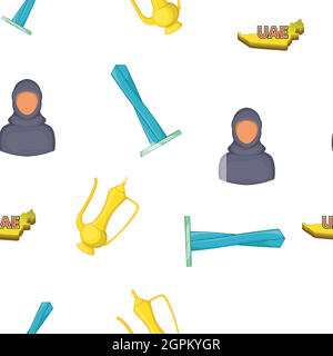 Stay in UAE pattern, cartoon style Stock Vector