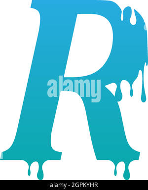 Melting Letter R icon logo design template Stock Vector