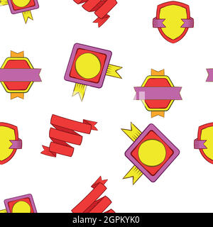 Badge pattern, cartoon style Stock Vector