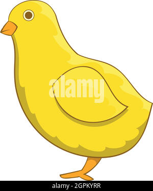 Yellow chick icon, cartoon style Stock Vector