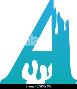Melting Letter A icon logo design template Stock Vector