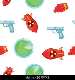 Weaponry pattern, cartoon style Stock Vector