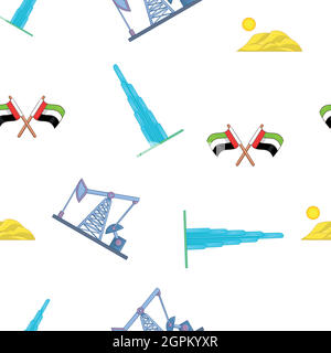 State of UAE pattern, cartoon style Stock Vector